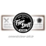TypeStoff Holzschild mit Spruch – KÜCHENPERSONAL UND Geschmack – im Vintage-Look mit Zitat als Geschenk und Dekoration zum Thema Küche und Kochen 9,5 x 28,2 cm HS-00387