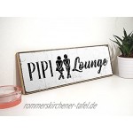 TypeStoff Holzschild mit Spruch – PIPI-Lounge – Grafik-Bild schwarz-weiß Schild Wandschild Türschild Holztafel Holzbild als Geschenk und Dekoration 9,5 x 28,2 cm