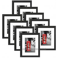 Brand Eono Schwarze Bilderrahmen 13x18 mit weißem Passepart und 20x25 ohne Passepartout 9er Set