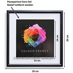 Colour Frames 4er Set Bilderrahmen 20x20 cm inkl. Bilder-Montagestreifen ohne Glasscheibe Bilderrahmen schwarz