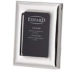 EDZARD Bilderrahmen Adria für Foto 4 x 6 cm Rahmen edel versilbert anlaufgeschützt Fotorahmen mit weichem Samtrücken Platzkärtchen Namenskarte
