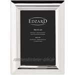 EDZARD Bilderrahmen Florenz für Foto 10 x 15 cm edel versilbert anlaufgeschützt mit Samtrücken inkl. 2 Aufhängern Fotorahmen zum Stellen und Hängen