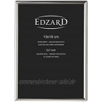 EDZARD Bilderrahmen Genua für Foto 13 x 18 cm edel versilbert anlaufgeschützt mit Samtrücken inkl. 2 Aufhängern Fotorahmen zum Stellen und Hängen