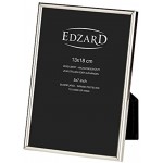 EDZARD Bilderrahmen Genua für Foto 13 x 18 cm edel versilbert anlaufgeschützt mit Samtrücken inkl. 2 Aufhängern Fotorahmen zum Stellen und Hängen