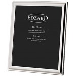 EDZARD Bilderrahmen Terni für Foto 20 x 25 cm edel versilbert anlaufgeschützt mit Samtrücken inkl. 2 Aufhängern Fotorahmen zum Stellen und Hängen