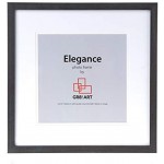 GR8! Art Elegance – 30x30cm Bilderrahmen für 20x20cm Bilder – Quadratischer Rahmen schwarz aus Echtholz – Galerie-Design mit stilvollem Passepartout.