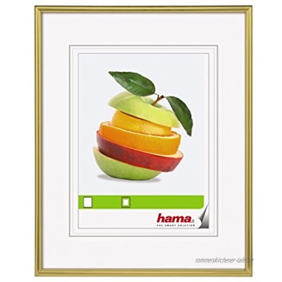 Hama Bilderrahmen Sevilla 30 x 40 cm Mit Passepartout 20 x 27 cm Hochwertiges Glas Kunststoff Rahmen Zum Aufhängen gold