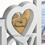 Hama Collage Bilderrahmen für Fotocollagen Alexandria Fotorahmen mit Love-Schriftzug für 3 Fotos Kunststoff-Rahmen Echtglas Fotogalerie weiß