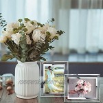 PETAFLOP Glas Bilderrahmen 10x15 mit Blumen am Rand zur Tischdeko 2 Stück Set