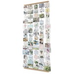 Umbra Hangit XL Fotowand – Collagenbilderrahmen mit Drahtgarn und Mini Wäscheklammern zum Aufhängen von Fotos Bildern Postkarten und Kunst Paulownia Wood Natur Einheitsgröße