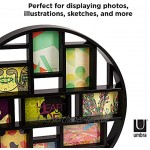 Umbra Luna Bilderrahmen Collage für 9 Fotos – Runde Fotowand für neun 10 x 15 cm Bilder Fotos Illustrationen Grafiken und Mehr Schwarz