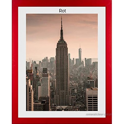 Bilderrahmen Modern Standard Format H Posterrahmen 70x100 cm Rot mit Antireflex Kunstglas