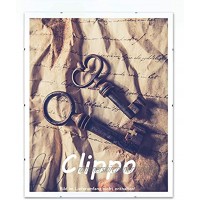 Clippo Deluxe Rahmenloser Bilderrahmen 70x90 cm Bildhalter im Sonderformat mit weißem Hintergrund und klarem Kunstglas