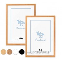 Pandawal® Bilderrahmen A4 Holz Natur 2er-Set für Poster Bilder und Fotos 21x30cm Rahmen mit Plexi-Glas DIN A4 21 x 29,7 cm