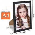 POKIENE Bilderrahmen Fotorahmen A4 | Plexiglas-Posterrahmen aus Natur Holz 24X32,7 cm & Schwarz