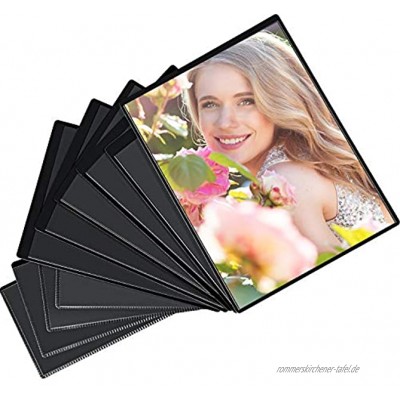 10 Stück Magnetischer Fotorahmen Fototaschen-Hülle für Kühlschrank Spind Büroschrank schwarz