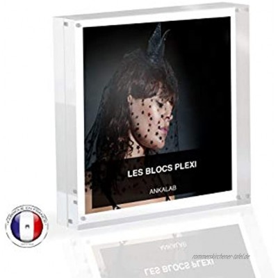 Bilderrahmen aus echtem Plexiglas Rahmen Block transparent magnetisch Deko 14 x 14 cm