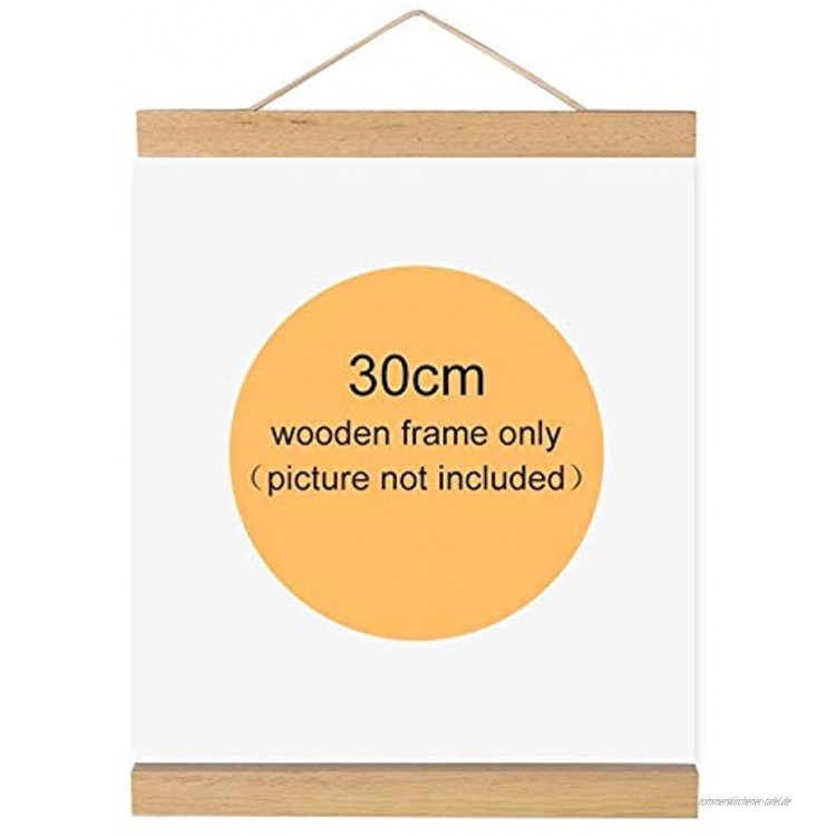 Magnetischer Bilderrahmen Holz Natur Holz Rahmen Bild Poster Artwork auf Leinwand Aufhänger für Home Dekoration Wand Weiß Holz 30 cm