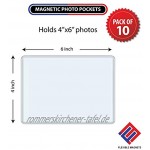 Magnetischer Fotohalter für Kühlschrank – Magnetischer Bilderrahmen – weiße magnetische Fototaschen – für 4 x 6 Fotos 10