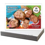Magtech Magnetic Photo Pocket Picture Frame White Holds 5 x 7 Inches Photos 25 Pack 15725