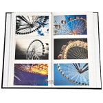 ARPAN Großes schwarzes gepolstertes Fotoalbum für 300 Fotos mit CD DVD-Tasche auf der Rückseite des Albums & Schutzummantelung 18x4x33 cm
