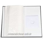 ARPAN Großes schwarzes gepolstertes Fotoalbum für 300 Fotos mit CD DVD-Tasche auf der Rückseite des Albums & Schutzummantelung 18x4x33 cm