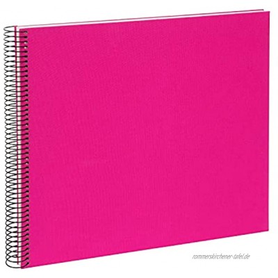 goldbuch 25364 Spiralalbum Bella Vista Foto Album 35 x 30 cm Fotoalbum mit 40 weiße Seiten Erinnerungsalbum aus Leinen Fotobuch für Bilder und Fotos zum Einkleben Pink