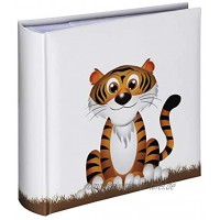 Hama Kinderalbum Einsteckalbum mit 100 Seiten Fotoalbum zum Einstecken von 200 Fotos im Format 10x15 Babyalbum mit Tiger-Motiv weiß