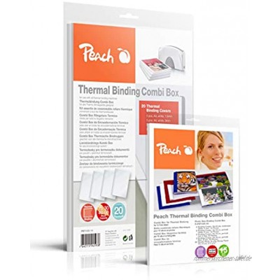 Peach PBT100-14A Combi Box für 20 Thermobindemappen 15-60 Blatt A4 weiß inkl. Foto Album Combi Box für 15 Fotoalben je 14-30 Fotos 10x15cm weiss R-PBT406-06 PBT100-14 und R-PBT406-06